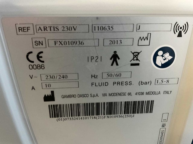 3 gambro - artis - dialysis equipment - 2013 - afbeelding 3 van  27