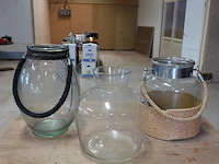 3 glazen windlichten/vazen - afbeelding 1 van  5