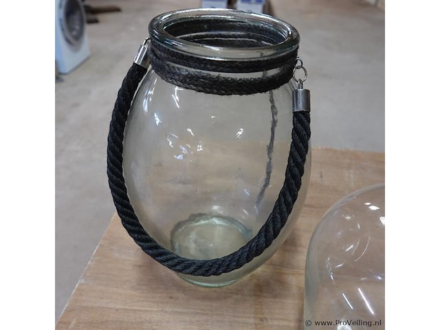 3 glazen windlichten/vazen - afbeelding 2 van  5