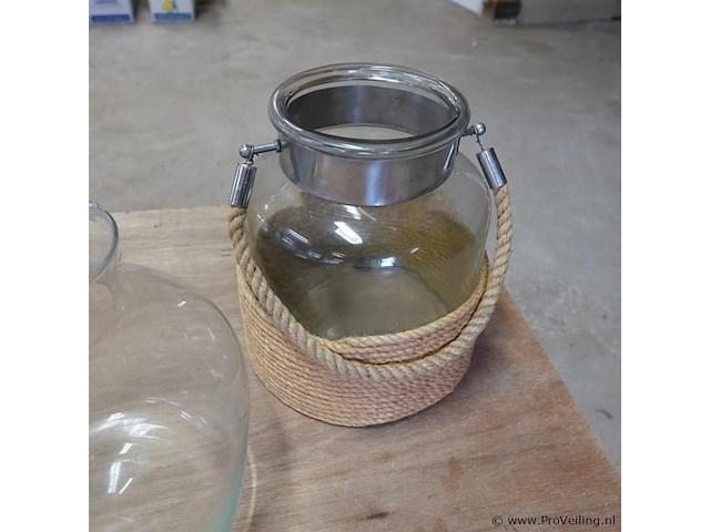 3 glazen windlichten/vazen - afbeelding 4 van  5