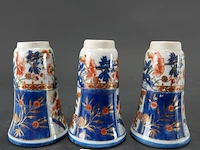 3 japans of chinees porselein handbeschilderde imari-stijl vaasjes