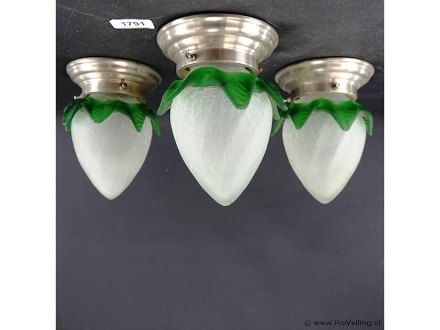 3 jugendstil plafondlampjes - afbeelding 1 van  5