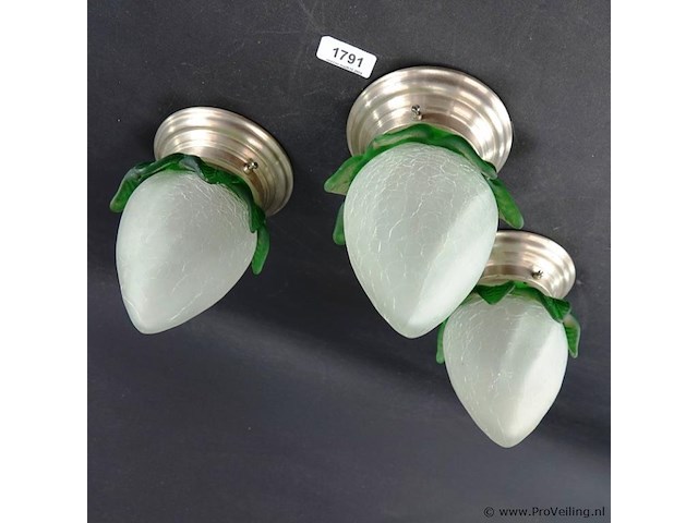 3 jugendstil plafondlampjes - afbeelding 3 van  5