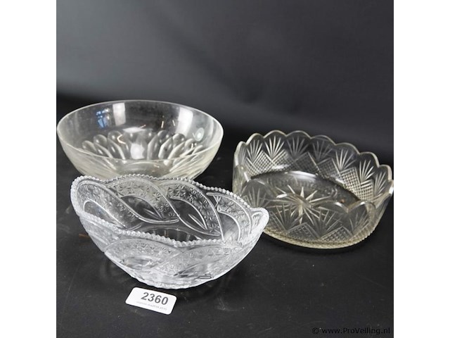 3 kristallen schalen - afbeelding 1 van  5