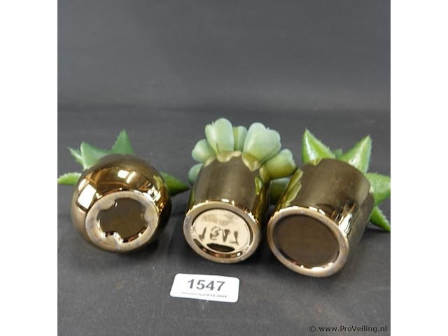 3 kunst cactussen in pot - afbeelding 5 van  5