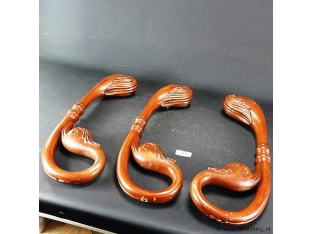 3 massief hardhouten tafelpoten - afbeelding 1 van  5