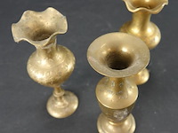 3 messing vaasjes met gedreven decor - afbeelding 3 van  5