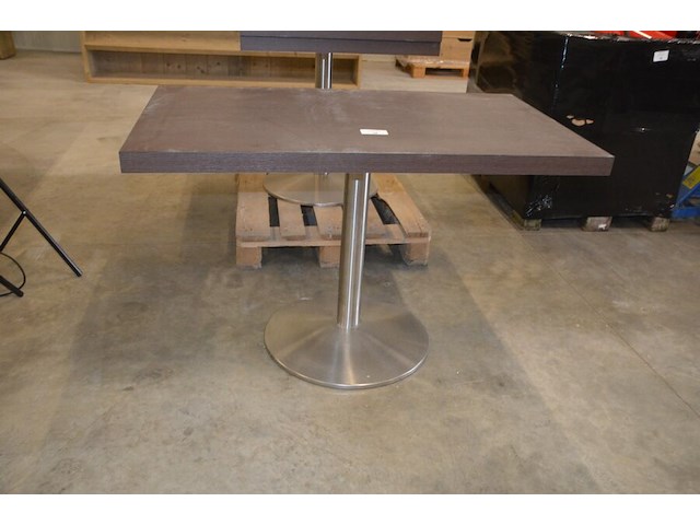 3 moderne bistrotafels op centrale voet bruin blad afm. 120x70 - afbeelding 2 van  7