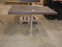 3 moderne bistrotafels op centrale voet bruin blad afm. 120x70 - afbeelding 2 van  7
