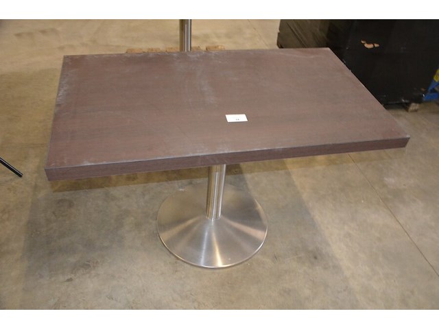 3 moderne bistrotafels op centrale voet bruin blad afm. 120x70 - afbeelding 3 van  7