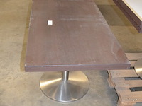 3 moderne bistrotafels op centrale voet bruin blad afm. 120x70 - afbeelding 4 van  7
