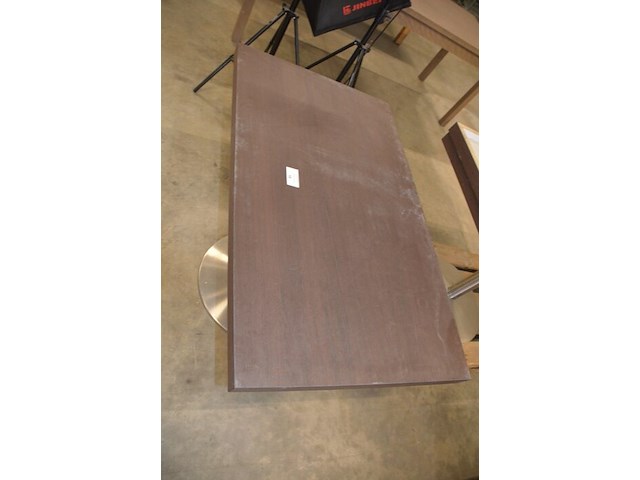 3 moderne bistrotafels op centrale voet bruin blad afm. 120x70 - afbeelding 6 van  7