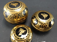 3 nestbare laqué dekseldozen - afbeelding 1 van  5