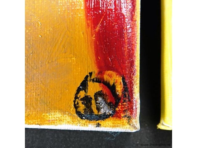 3 olieverfschilderijen op doek - afbeelding 4 van  4