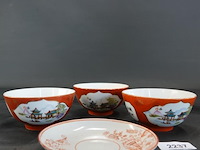 3 oosterse kommen en een schotel - afbeelding 3 van  5