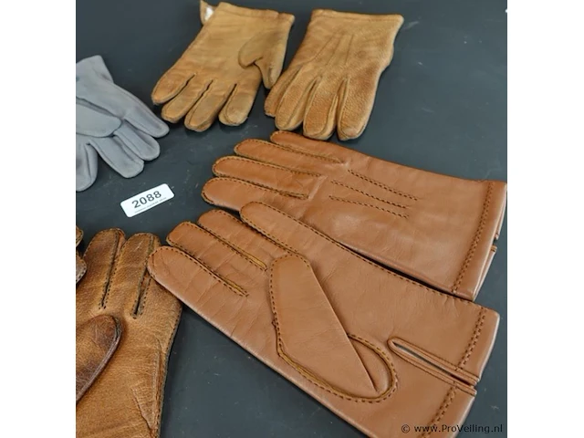 3 paar lederen handschoenen - afbeelding 3 van  5