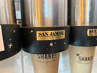 3 rvs bekerhouders met circa 1.300 kartonnen milkshakebekers en circa 650 ijsbakjes - afbeelding 5 van  6
