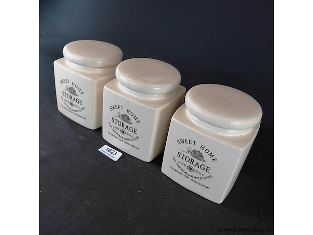3 sweet home keramische voorraadpotten - afbeelding 2 van  5