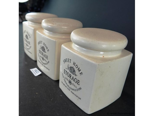 3 sweet home keramische voorraadpotten - afbeelding 3 van  5