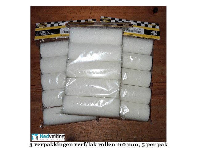 3 verpakkingen verf/lak rollen 110 mm 5 per pak (doos r) - afbeelding 3 van  3