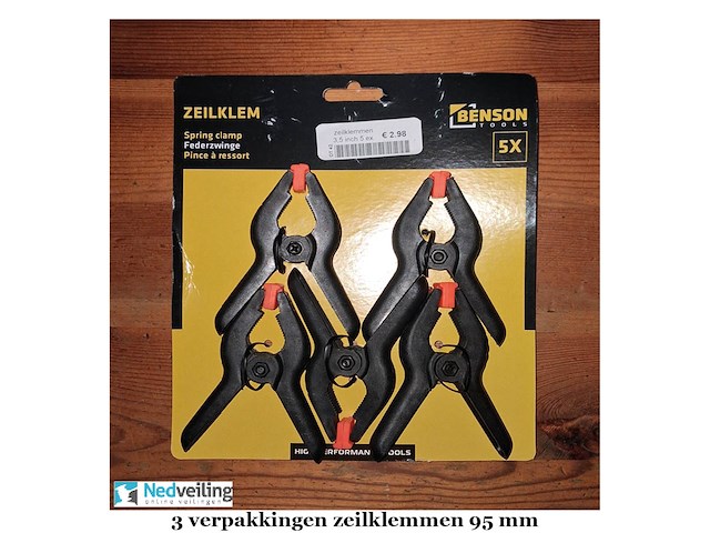 3 verpakkingen zeilklemmen 95 mm (doos-q) - afbeelding 2 van  3