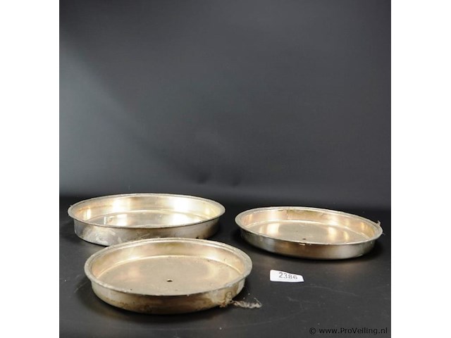 3 verzilverde etagiere etages - afbeelding 2 van  5