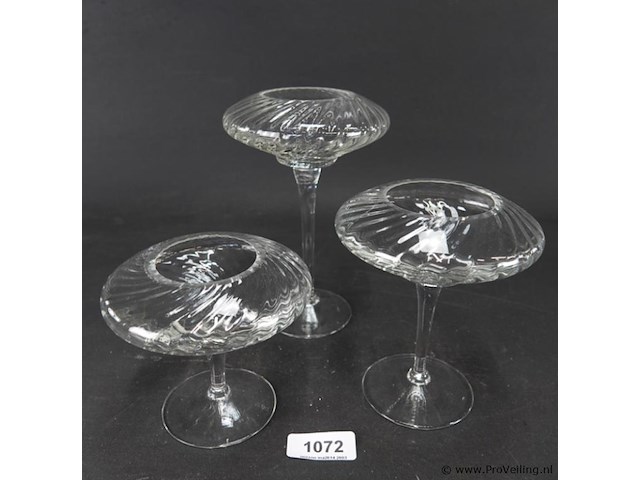 3 vintage kristallen kaarsenhouders - afbeelding 1 van  5