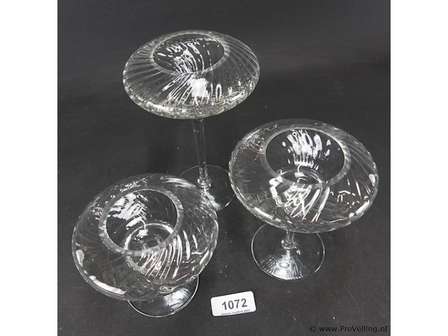 3 vintage kristallen kaarsenhouders - afbeelding 3 van  5