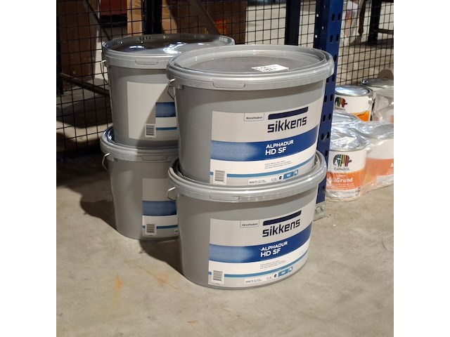 3 x 12,5 liter en 1 x 10 liter latex, sikkens, alphadur, wit - afbeelding 1 van  3