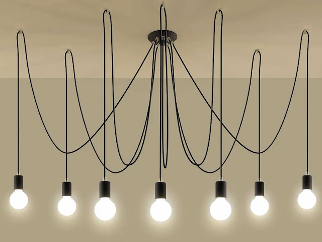 3 x arana e27 hanglamp zwart - afbeelding 1 van  6