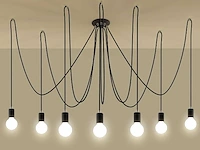 3 x arana e27 hanglamp zwart