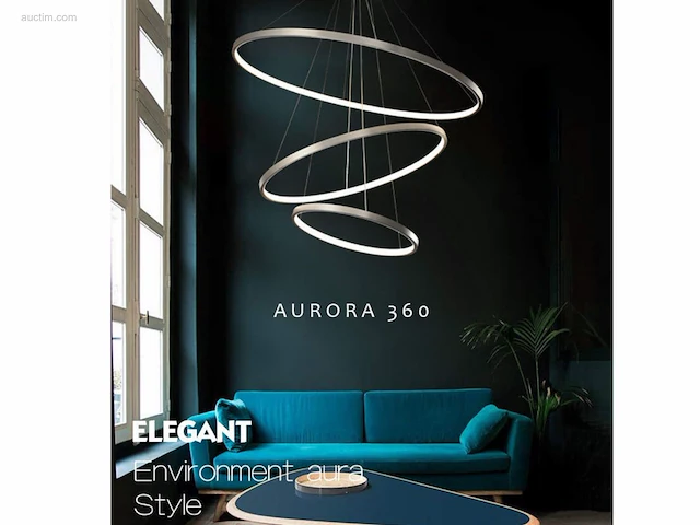 3 x aurora 360 design armatuur zilver glans - afbeelding 5 van  5