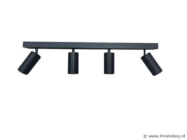 3 x gu10 opbouwspot armatuur – 4 draaibare spots – ip20 – zwart - afbeelding 2 van  5