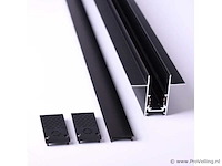 3 x inbouw magnetische rail – 20mm – 48v – 3 meter – zwart - afbeelding 3 van  5
