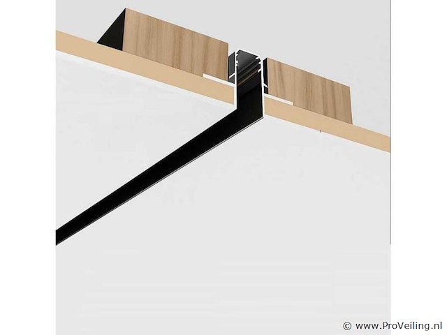 3 x inbouw magnetische rail – 20mm – 48v – 3 meter – zwart - afbeelding 1 van  5