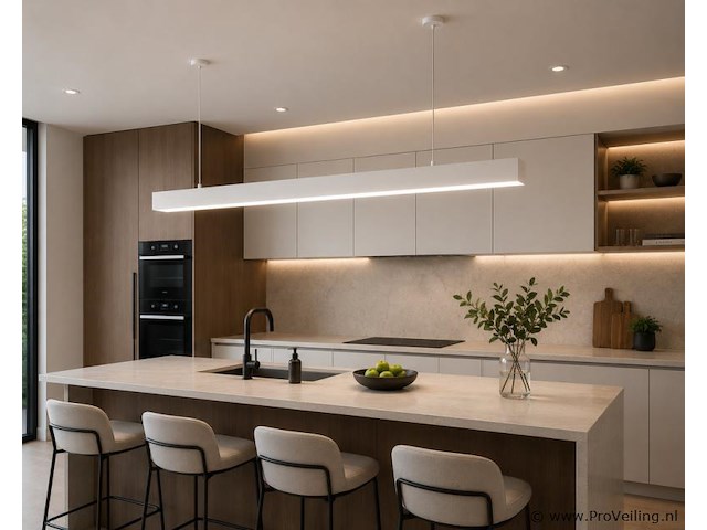 3 x led lineaire hanglamp 40w – 3cct instelbaar - wit – innova3-40 3cct - afbeelding 3 van  5