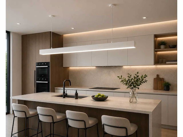 3 x led lineaire hanglamp 40w – 3cct instelbaar - wit – innova3-40 3cct - afbeelding 3 van  5