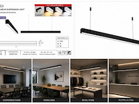 3 x led lineaire hanglamp 40w – 3cct instelbaar - zwart – innova3-40 3cct - afbeelding 5 van  5