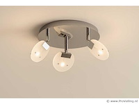 3 x led plafondlamp – 3 spots – 3 x 5w – 4000k neutraal wit – zilver – hl7160l - afbeelding 2 van  4