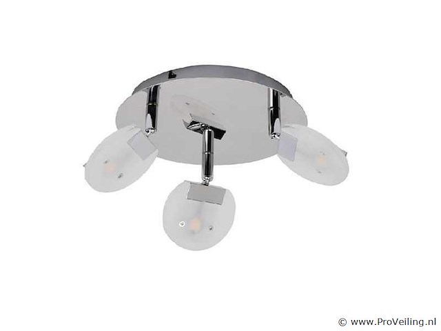 3 x led plafondlamp – 3 spots – 3 x 5w – 4000k neutraal wit – zilver – hl7160l - afbeelding 4 van  4