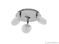3 x led plafondlamp – 3 spots – 3 x 5w – 4000k neutraal wit – zilver – hl7160l - afbeelding 4 van  4