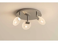 3 x led plafondlamp – 3 spots – 3 x 5w – 4000k neutraal wit – zilver – hl7160l - afbeelding 2 van  4