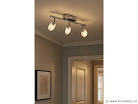 3 x led plafondlamp – 3 spots – 3 x 5w – 4000k neutraal wit – zilver – hl7163l - afbeelding 2 van  4