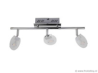 3 x led plafondlamp – 3 spots – 3 x 5w – 4000k neutraal wit – zilver – hl7163l - afbeelding 4 van  4