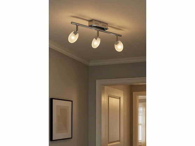 3 x led plafondlamp – 3 spots – 3 x 5w – 4000k neutraal wit – zilver – hl7163l - afbeelding 2 van  4
