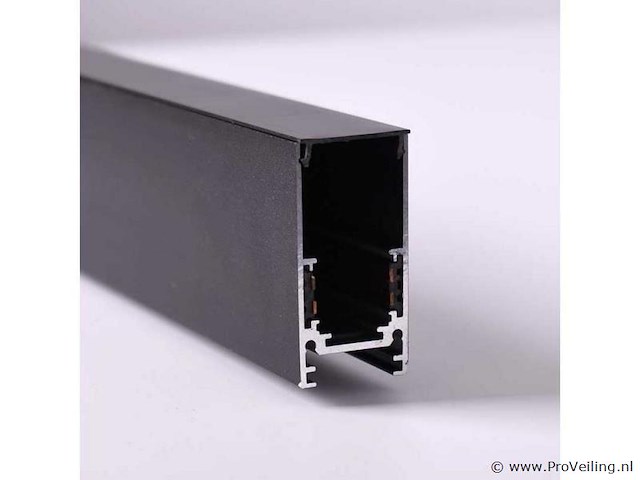 3 x magnetische rail voor opbouw – 20mm – 48v – 2 meter – zwart - afbeelding 2 van  5