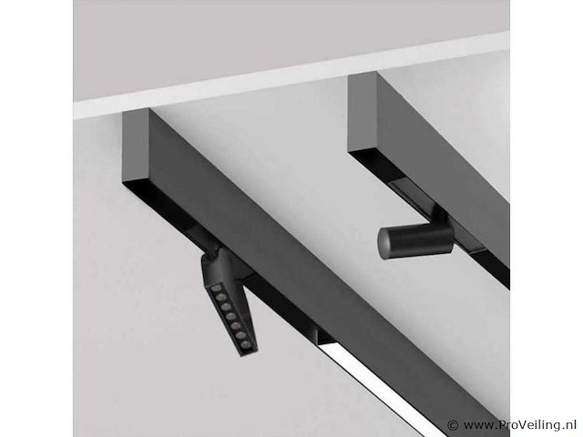3 x magnetische rail voor opbouw – 20mm – 48v – 2 meter – zwart - afbeelding 4 van  5