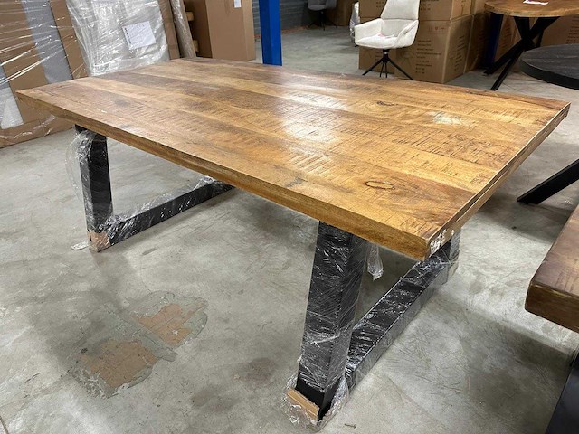 3 x mango recht 200x100 met trapezium poot licht beschadigt - afbeelding 1 van  1