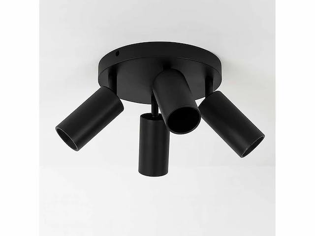 3 x ronde opbouwspot – 4 x gu10 – draaibare spots – zwart - afbeelding 3 van  6