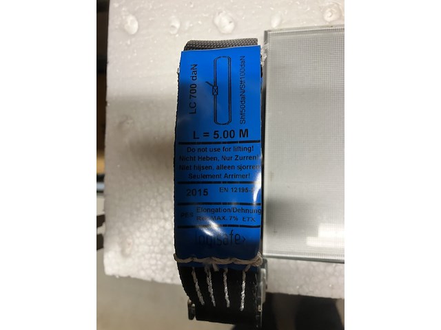 3 x spanbandje met gesp, 35 mm 5 mtr. lang gecertificeerd - afbeelding 3 van  5